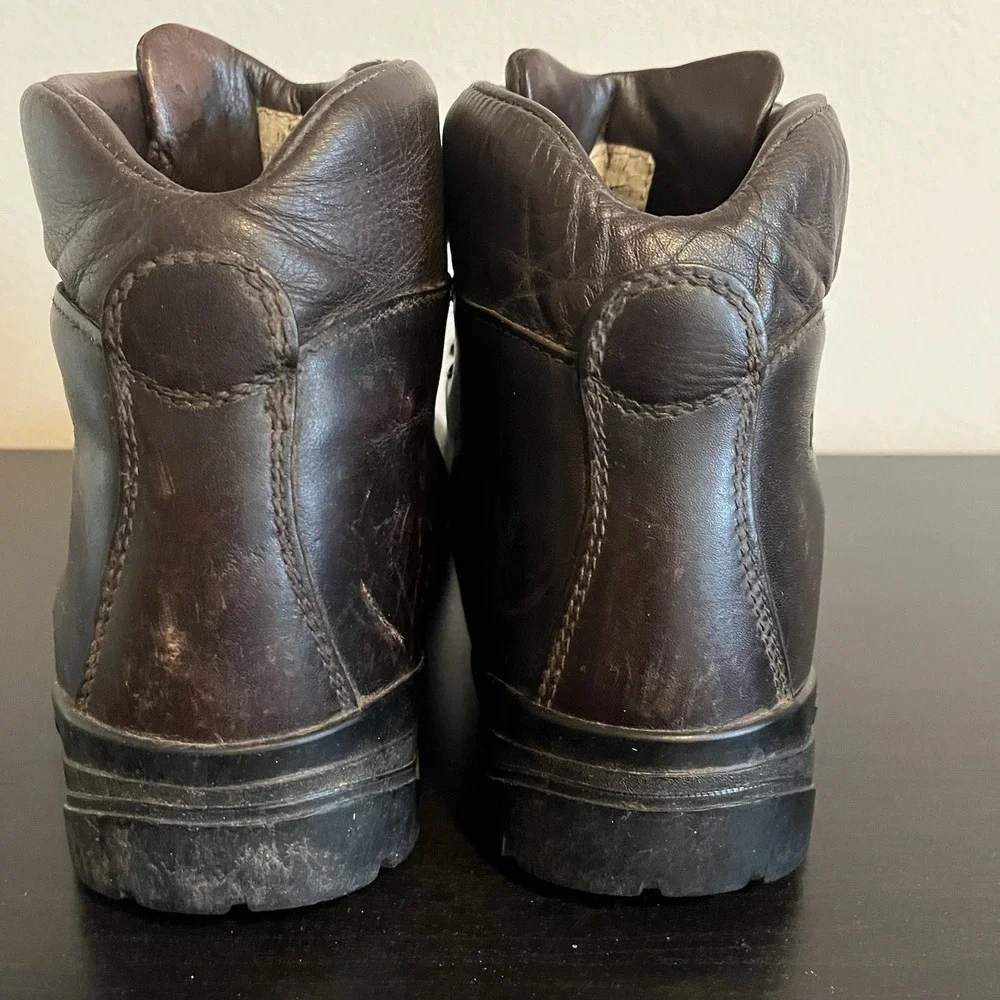 LL Bean Cresta Leather Hiking Boots Men's 12M Gore-tex Vibram Sole Romania Work - Picture 3 of 11